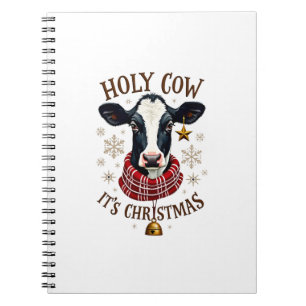 Holy Cow It's Christmas Funny Cow Lover Farm Anima Notebook