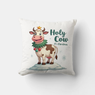 Holy Cow Its Christmas I Xmas Cow T-Shirt (2) Cushion