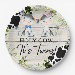 Holy cow it's twins baby shower paper plates. paper plate