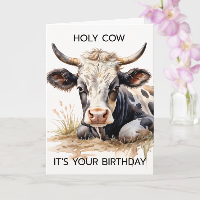 Holy COW it's your Birthday! Card (Orchid)