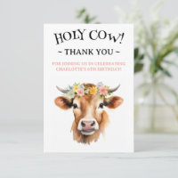 Holy Cow Jersey Cow Floral Girl's Birthday