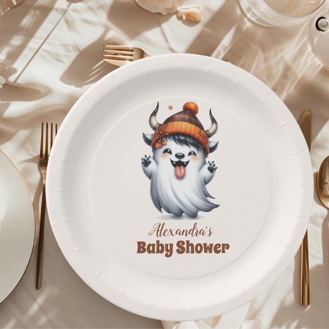 Holy Cow Little Boo Halloween Baby Shower Paper Plate (Creator Uploaded)