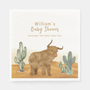 Holy Cow minimal Boho Cactus Desert Baby Shower  Napkin