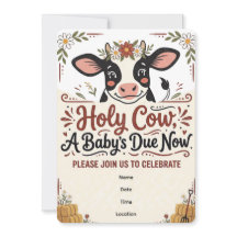 Holy Cow Moo Cow | Baby Shower Invitation