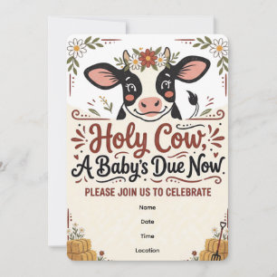 Holy Cow Moo Cow Baby Shower Invitation