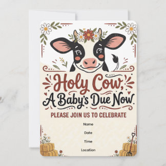 Holy Cow Moo Cow | Baby Shower Invitation