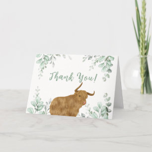 Holy Cow Rustic Boho Greenery Baby Shower Thank You Card
