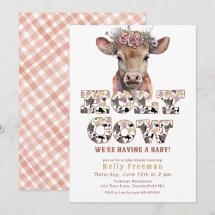 Holy Cow Rustic Cowgirl Baby Shower Invite