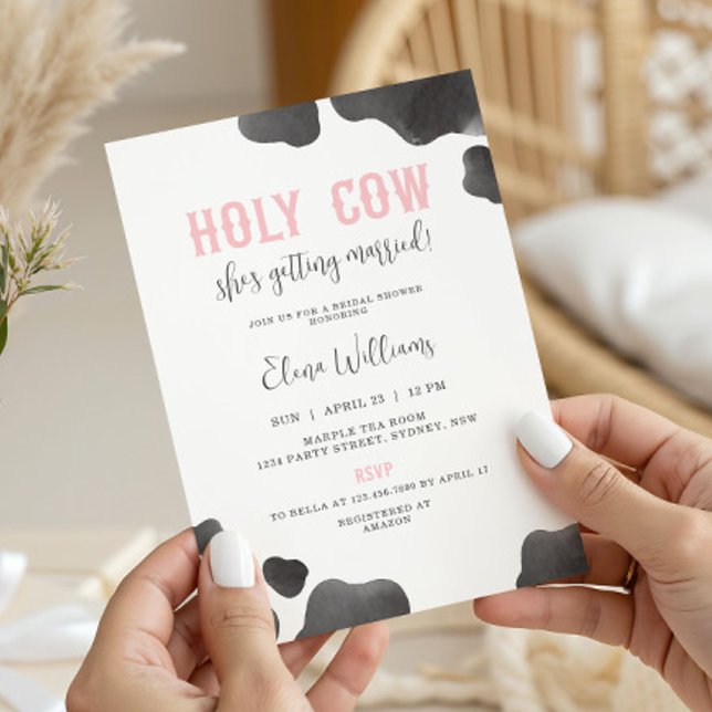 Holy Cow She's Getting Married Bridal Shower Invitation (Creator Uploaded)