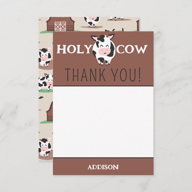 Holy Cow Thank You Farm Animal Party (Front/Back)