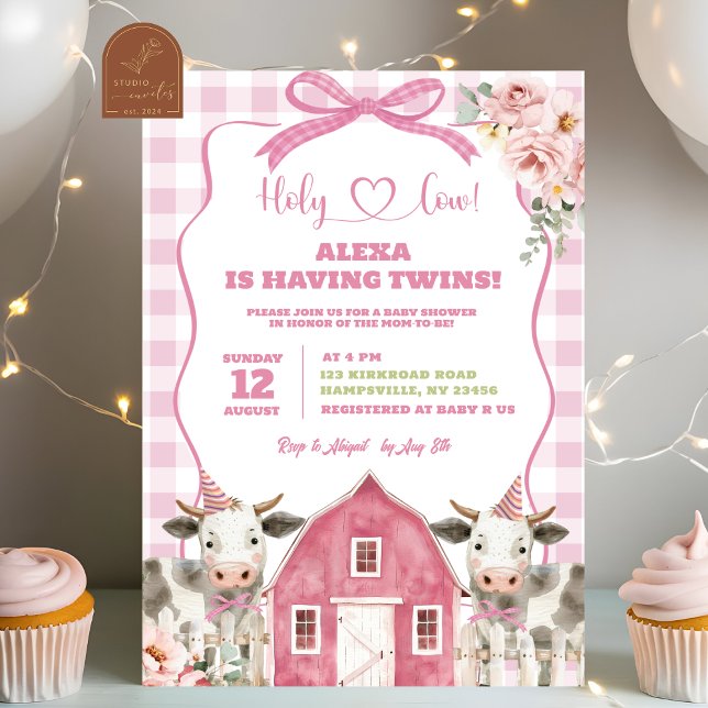 Holy Cow Twins Baby Shower Invitation (Creator Uploaded)