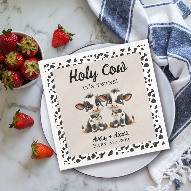 Holy Cow Twins Baby Shower Napkin (Creator Uploaded)