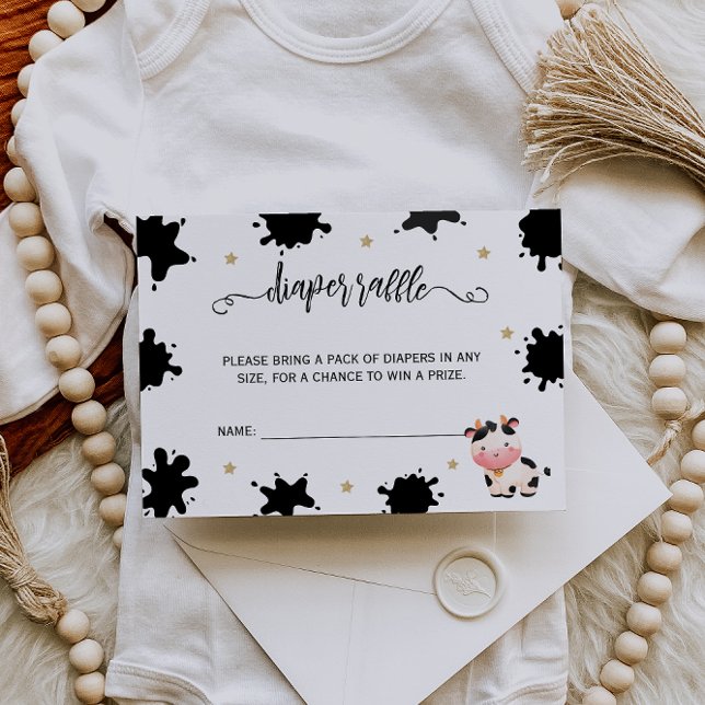 Holy cow watercolor diaper raffle  enclosure card (Creator Uploaded)