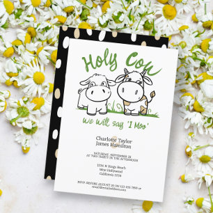 Holy Cow We Will Say I Moo Wedding Invitation