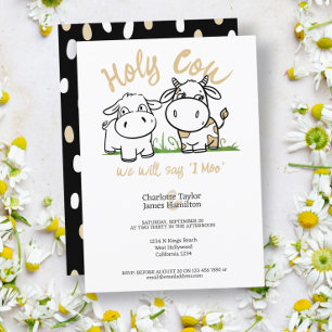 Holy Cow We Will Say I Moo Wedding Invitation
