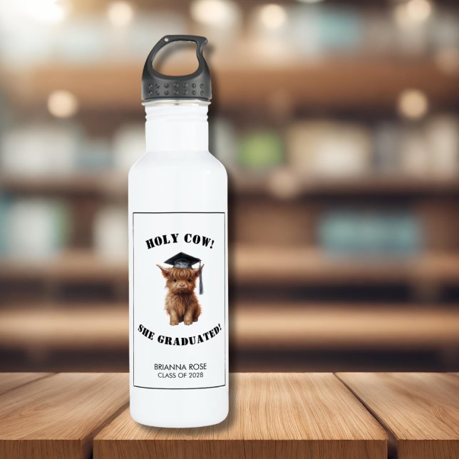 Holy Cow! White Graduation  710 Ml Water Bottle (Creator Uploaded)