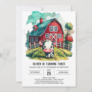 Holy Cow Wonderland Birthday Invitation