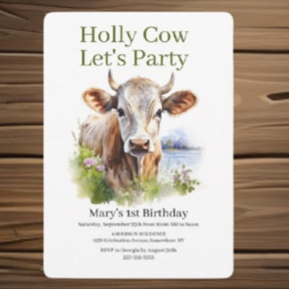 Holy Cow! You're Invited to a Moo-velous Birthday Invitation