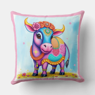 Holy Cows in Diwali Disguise Cushion