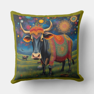 Holy Cows in Diwali Disguise Cushion