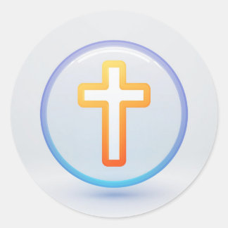 Holy Cross and Prayer Classic Round Sticker