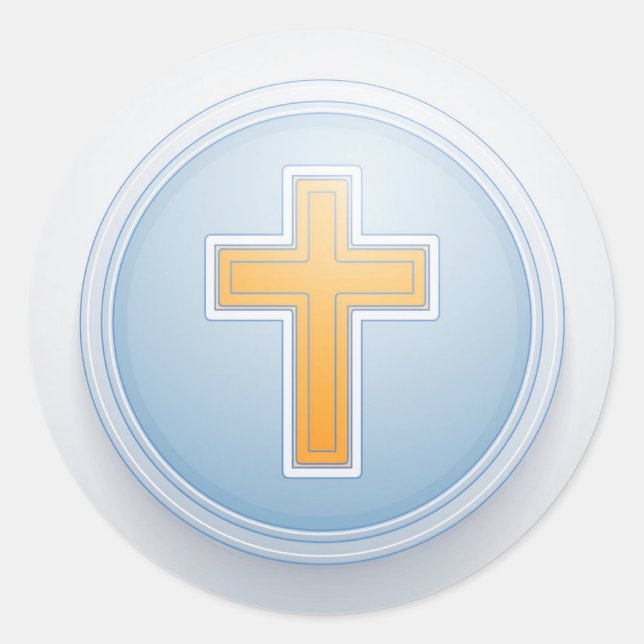Holy Cross and Prayer Classic Round Sticker (Front)