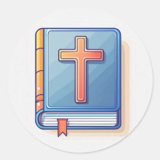 Holy Cross and Prayer Classic Round Sticker