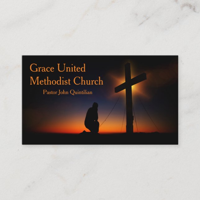 Holy Cross at Sunset (Personalise) Business Card (Front)