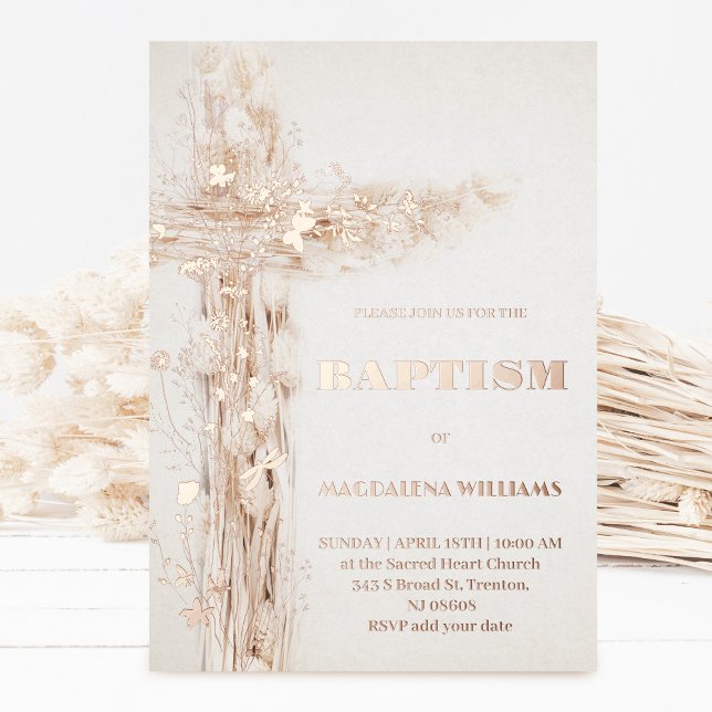 Holy cross Baptism Foil Invitation (Creator Uploaded)