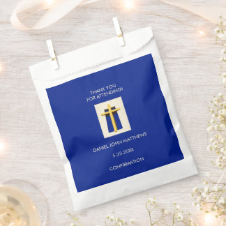 Holy Cross Bold Blue Religious Party Favour Bags