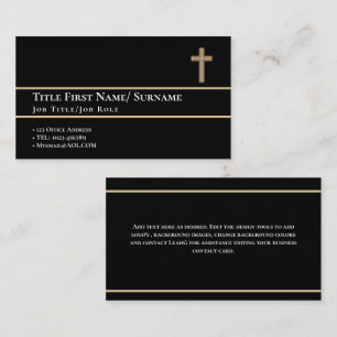 Holy Cross Christian Faith Worship Church Clergy   Business Card