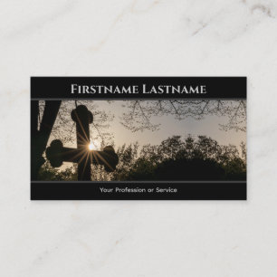 Holy cross elegant mortician undertaker mortuary business card