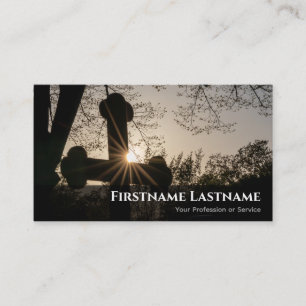 Holy cross elegant mortician undertaker mortuary business card