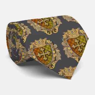 Holy Cross Family Crest Shield surname Tie