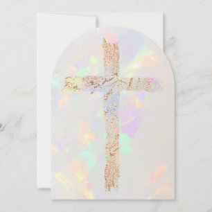 holy cross opal design Baptism Invitation