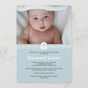 Holy Cross Photo Religious Invitation