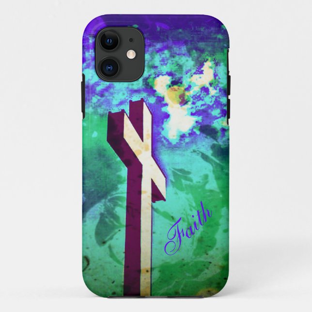 Holy Cross Purple N Green iPhone 5 case (Back)