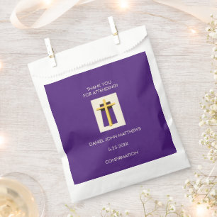Holy Cross Purple Religious Party Favour Bags
