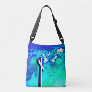 Holy Cross Sapphire Blue N Aqua Crossbody Bag