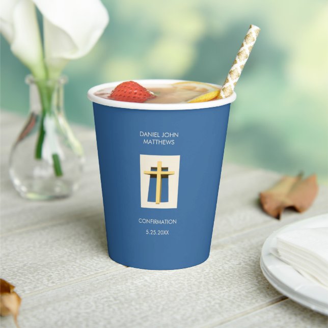 Holy Cross Sky Blue Religious Party   Paper Cups (Insitu)