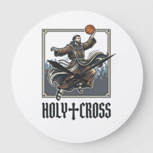 Holy Cross Vintage Basketball Religious Shirt Large Clock