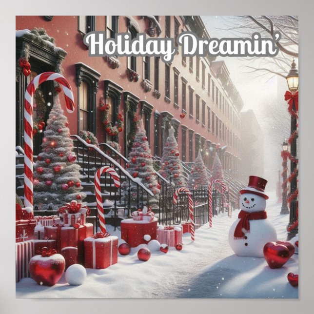 Holy Day Dreamin' Candy Cane Snow Poster (Front)