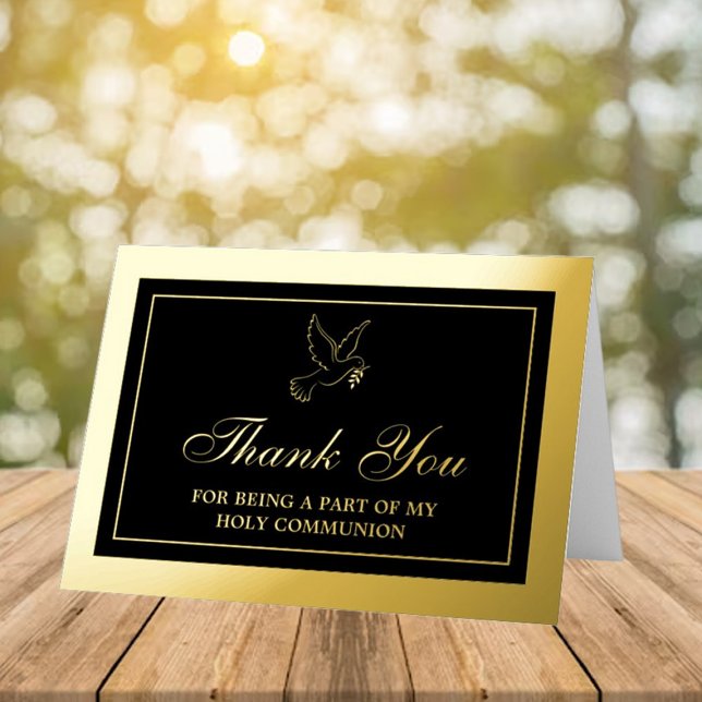 Holy Dove Communion Or Confirmation Thank You Real Foil Greeting Card (Creator Uploaded)
