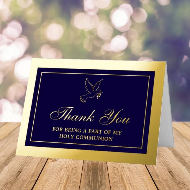 Holy Dove Communion Or Confirmation Thank You Real Foil Greeting Card (Creator Uploaded)