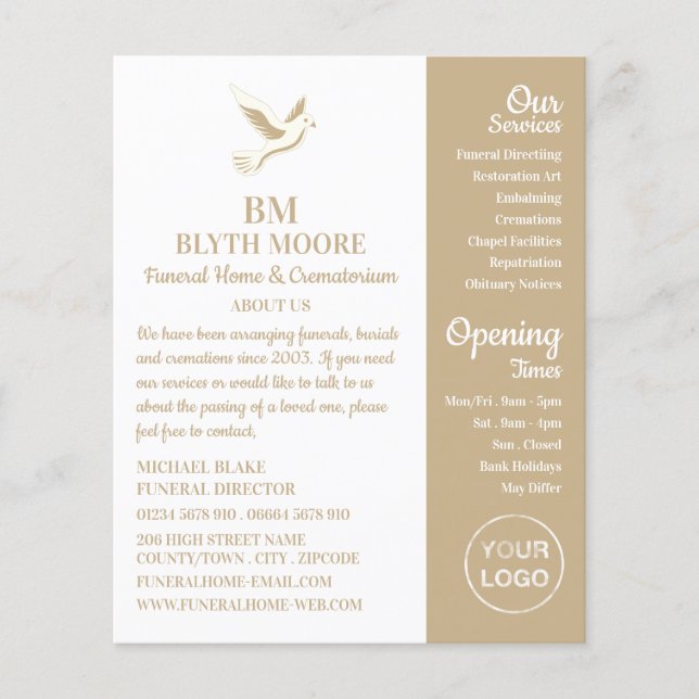 Holy Dove, Funeral Home, Directors Flyer (Front)