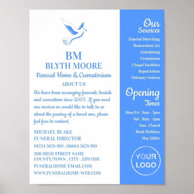 Holy Dove, Funeral Home, Directors Poster (Front)