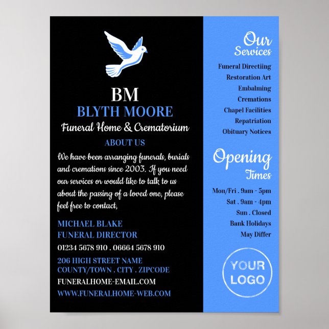 Holy Dove, Funeral Home, Directors Poster (Front)