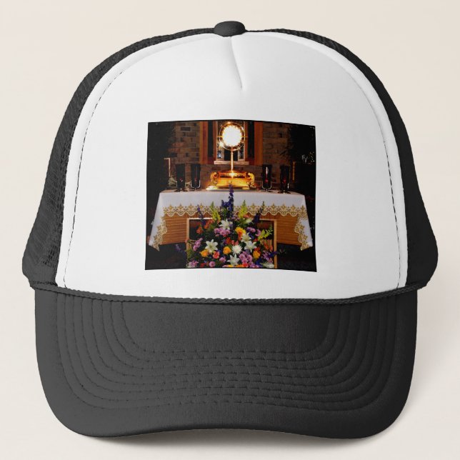 Holy Eucharist Holy Communion Trucker Hat (Front)