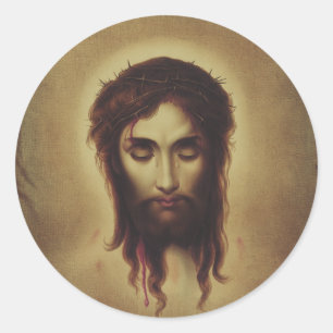 Holy Face of Jesus Christ Classic Round Sticker