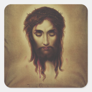 Holy Face of Jesus Christ Square Sticker